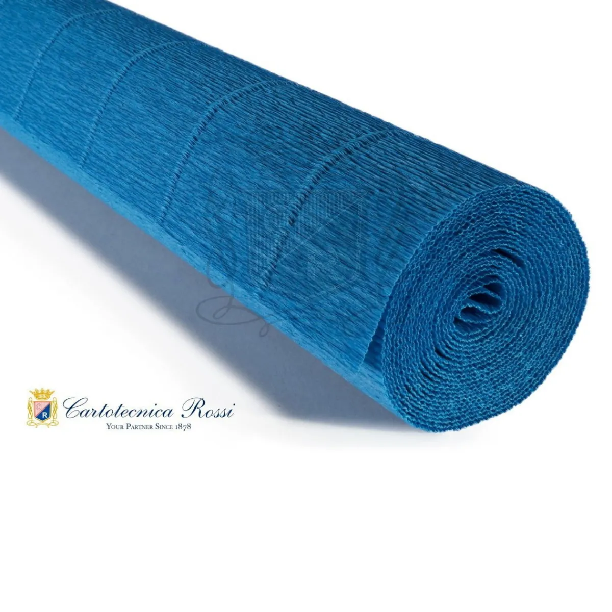 Cartotecnica Rossi kräppapper 557 – klarblå, 180 g rulle (144 g/m²) à 50×250 cm | Crepepapper
