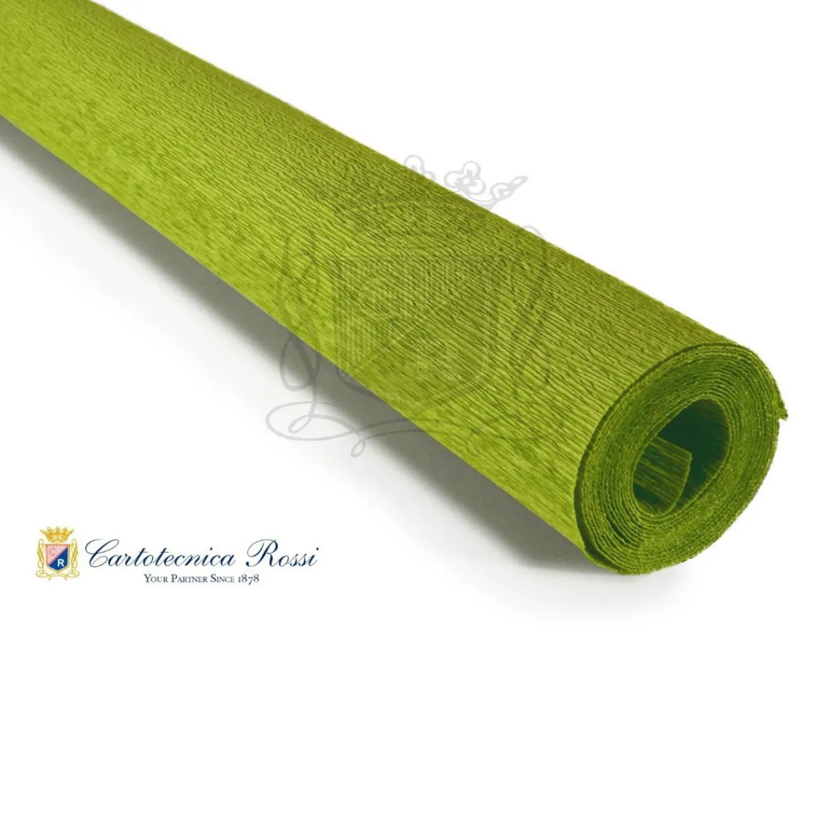 Cartotecnica Rossi kräppapper 365 – limegrön, 90 g rulle (120 g/m²) à 50×150 cm | Crepepapper
