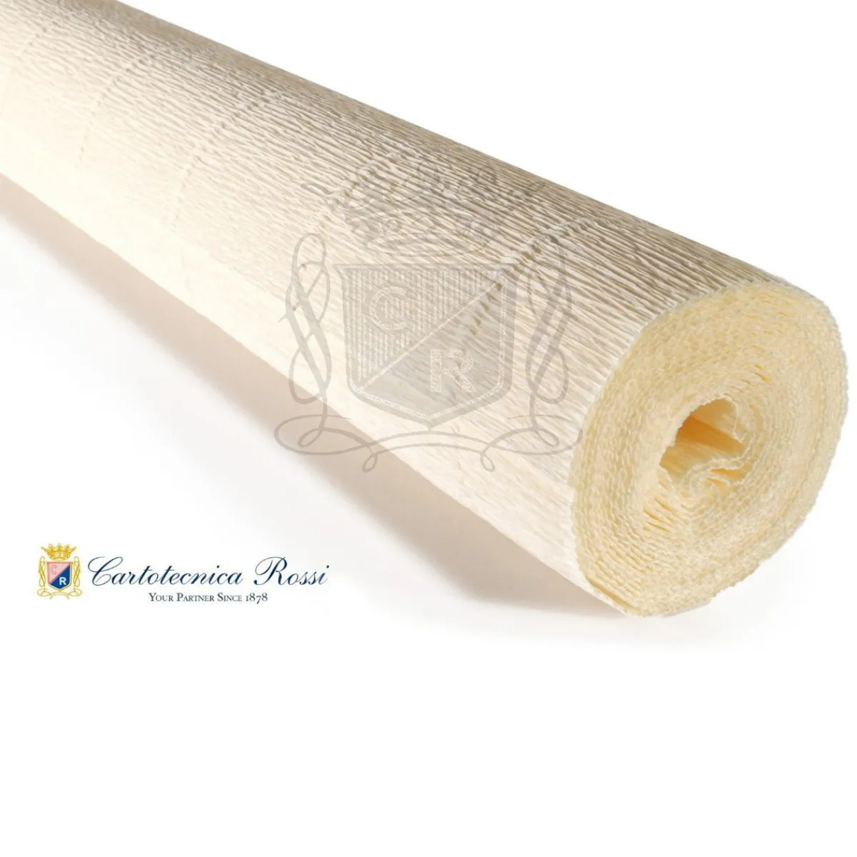 Cartotecnica Rossi kräppapper 603 – ljus ivory, 180 g rulle (144 g/m²) à 50×250 cm | Crepepapper