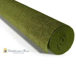 Cartotecnica Rossi kräppapper 622 – mörk olivgrön, 180 g rulle (144 g/m²) à 50×250 cm | Crepepapper