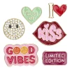 Panduro Hobby Charm Stickers Good Vibes, 6 st. klistermärken med motiv av metall | Barn Barnstickers