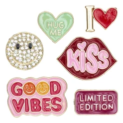 Panduro Hobby Charm Stickers Good Vibes, 6 st. klistermärken med motiv av metall | Barn Barnstickers