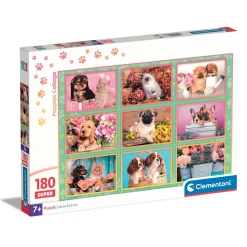 Clementoni pussel – Puppies Collage 180 bitar, 33,5×48,5 cm | Barn Barnpussel