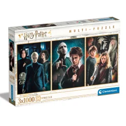 Clementoni pussel – 3 pussel med Harry Potter. 3×1000 bitar, 50×69 cm vardera | Barn Pussel