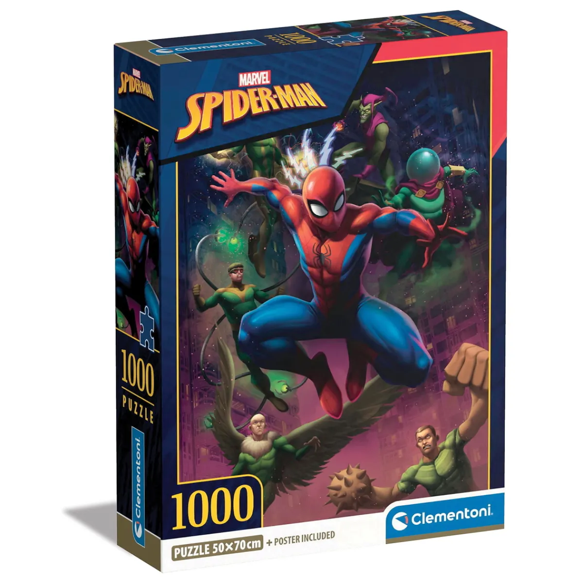 Clementoni pussel Spiderman, klassiska spindelmannen! 1000 bitar, 50×70 cm | Barn Pussel