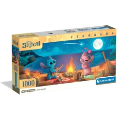 Barn Clementoni pussel Stitch Panorama, härligt brett panorama-pussel, 1000 bitar, 98×33 cm