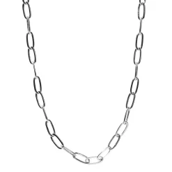Panduro Jewellery 100 cm lång gemkedja / smyckeskedja, 8 mm långa segment – silverfärgad koppar | Kedjor