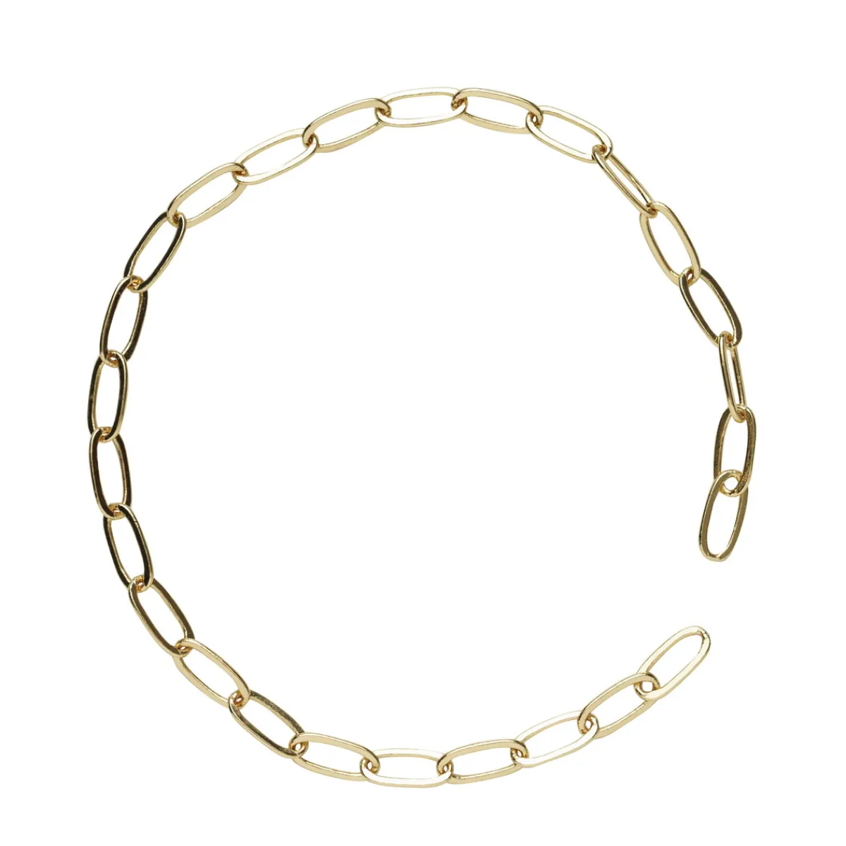 Panduro Jewellery 18 cm lång guldfärgad gemformad kedja för armband, smyckeskedja med långa länkar | Kedjor