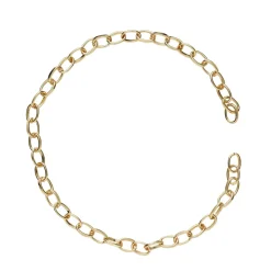 Panduro Jewellery 18 cm lång guldfärgad kedja för armband, smyckeskedja med ovala länkar
