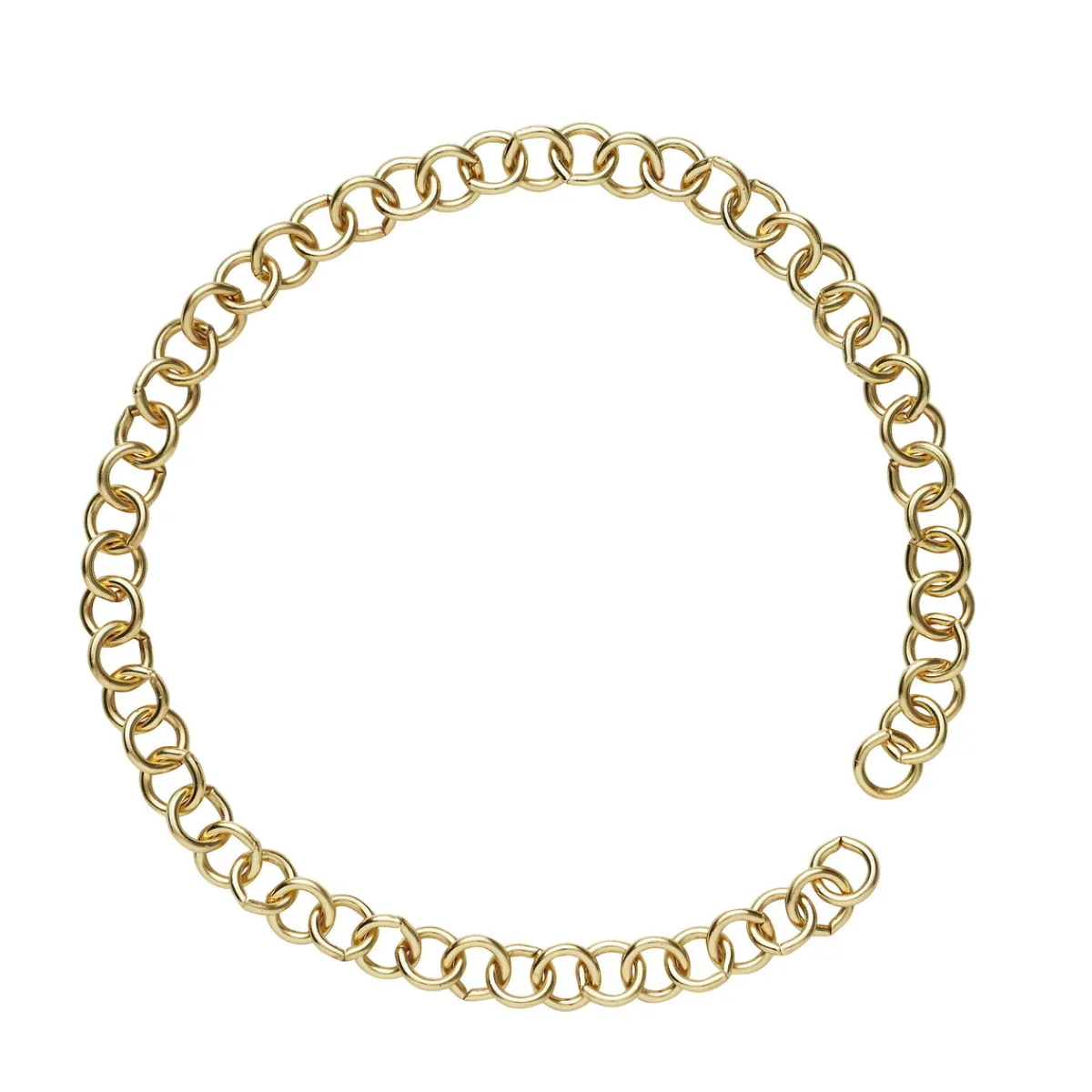 Panduro Jewellery 18 cm lång guldfärgad kedja ringkedja för armband, smyckeskedja med runda länkar