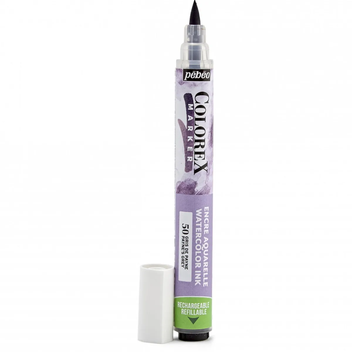 Pebeo Colorex Marker Paynes Grey – marker med akvarellbläck och penselspets