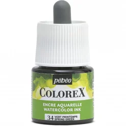 Pebeo Colorex Watercolor Ink 45 ml Spring Green – burk med akvarellbläck och pipett