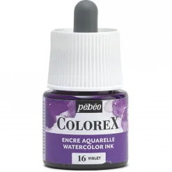 Pebeo Colorex Watercolor Ink 45 ml Violet – burk med akvarellbläck och pipett
