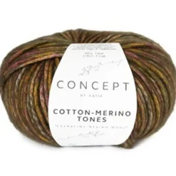 Katia Cotton Merino Tones 50g olivgrönt & brunt | Blandgarner