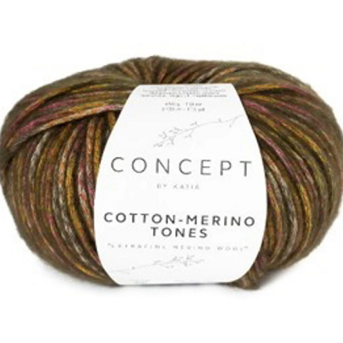 Katia Cotton Merino Tones 50g olivgrönt & brunt | Blandgarner