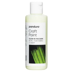 Panduro Fabric Paint Craft paint 80 ml – glow in the dark / självlysande färg för hobby och textil