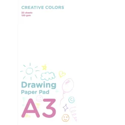 Creative Colors ritblock för barn A3 (297×420 mm) med 50 ark, 120 g/m² | Barn Ritblock