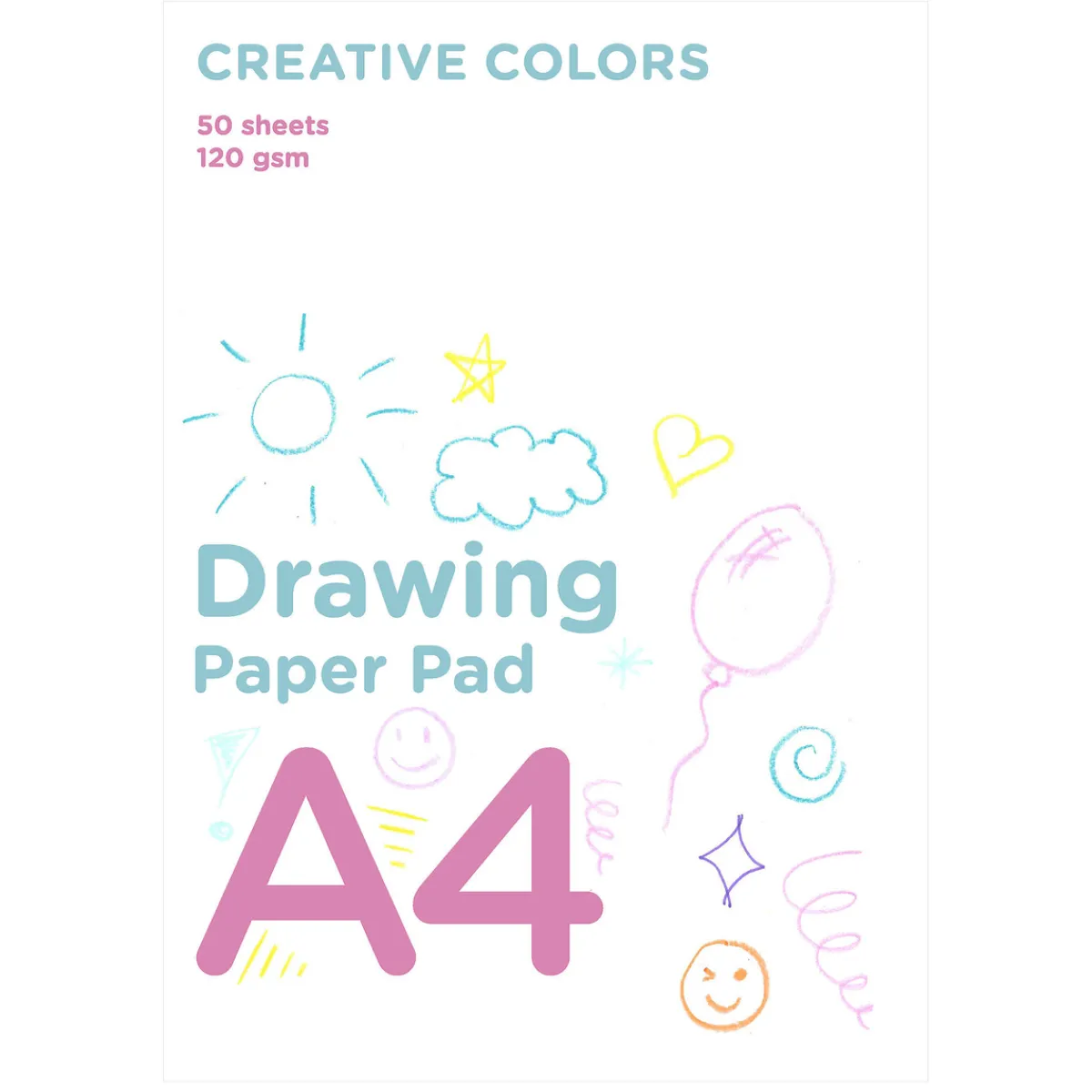 Barn Creative Colors ritblock för barn A4 (210×297 mm) med 50 ark, 120 g/m²