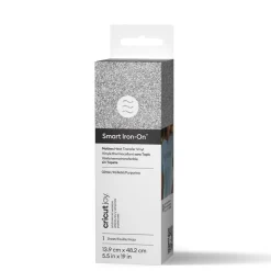 Cricut Joy Smart Iron On, silverfärgad glittrig textil-vinyl på rulle, 13,9×48,2 cm | Cricut