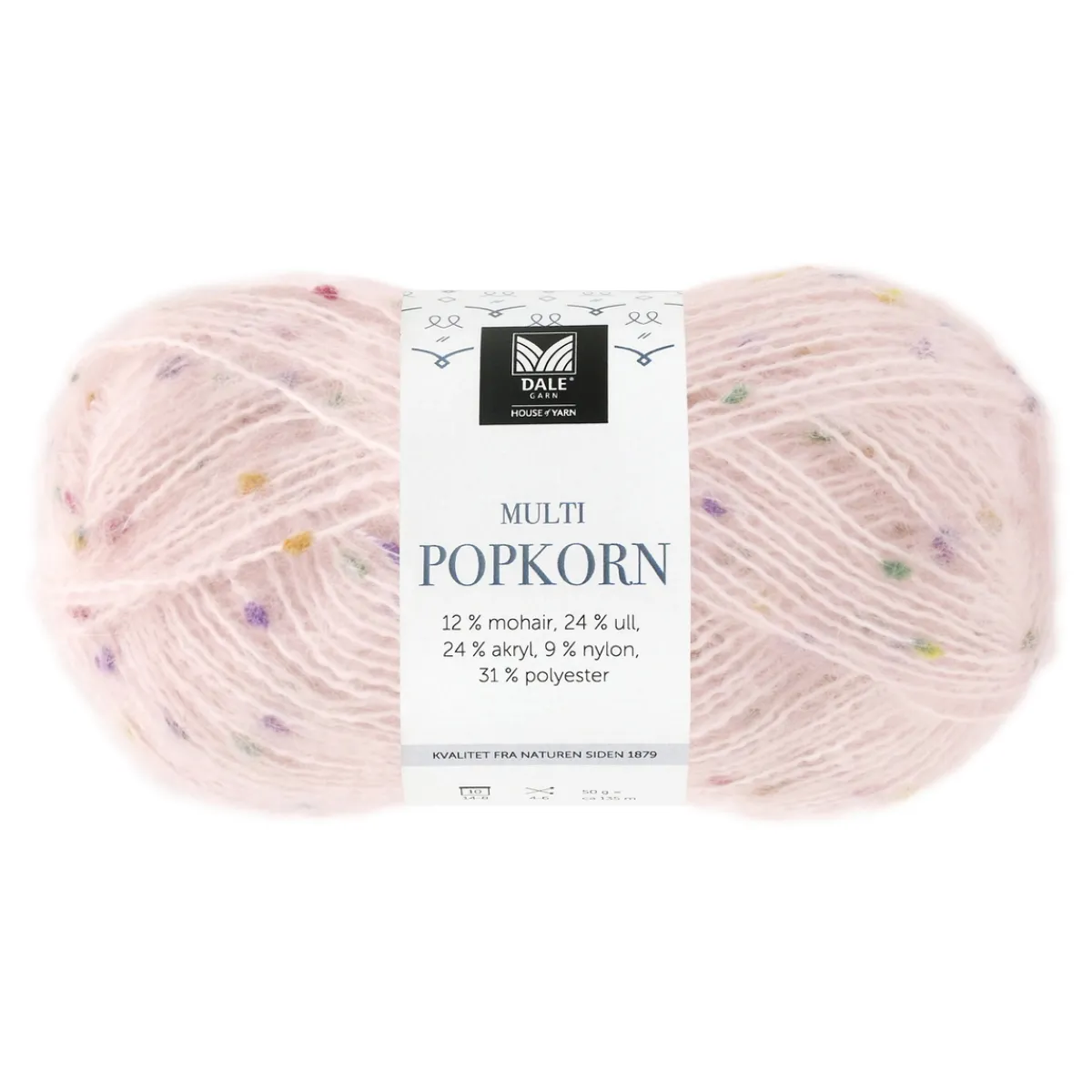 House of Yarn Dale Multi Popkorn från , 50 g ljusrosa – mångsidigt effektgarn