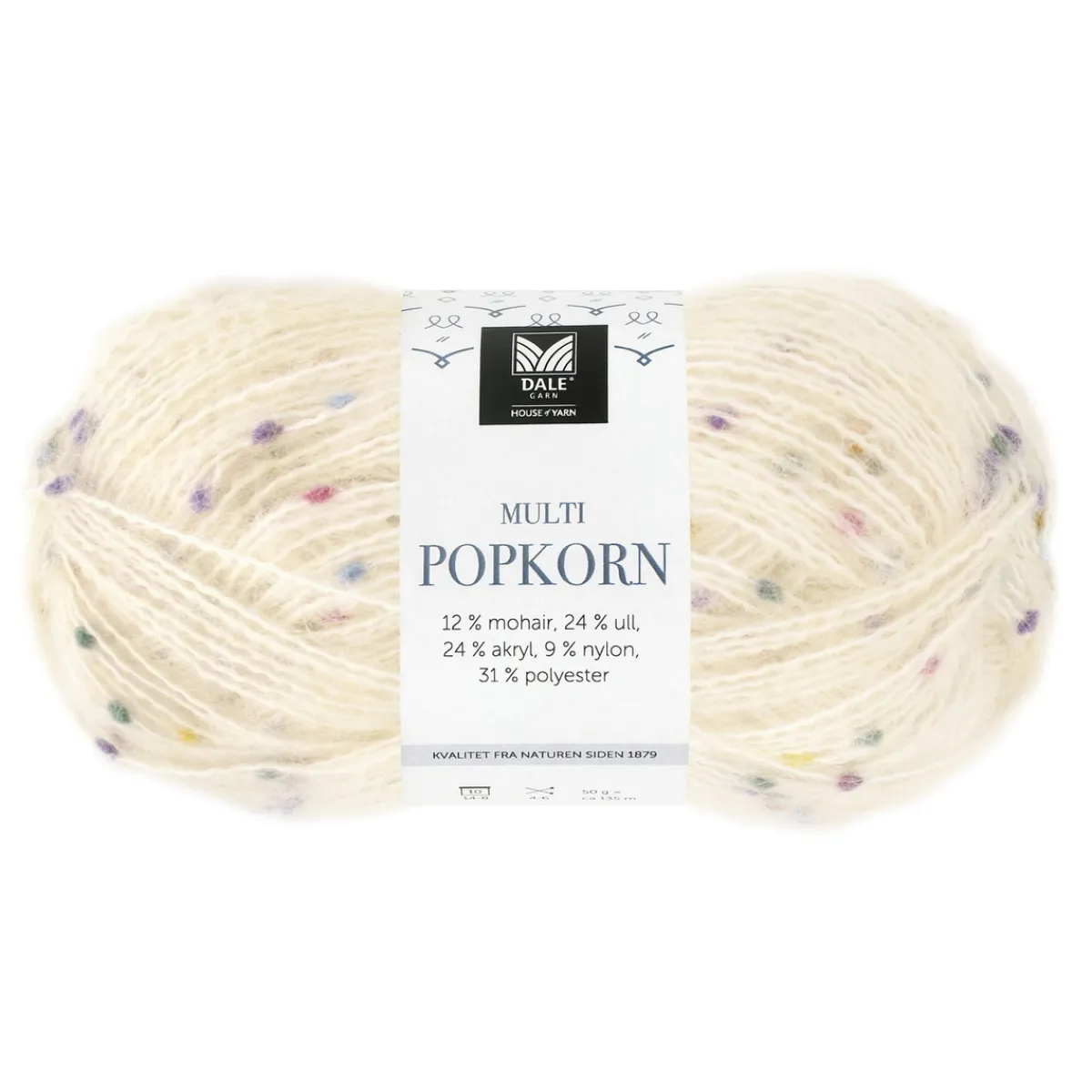 House of Yarn Dale Multi Popkorn från , 50 g natur – mångsidigt effektgarn | Blandgarner