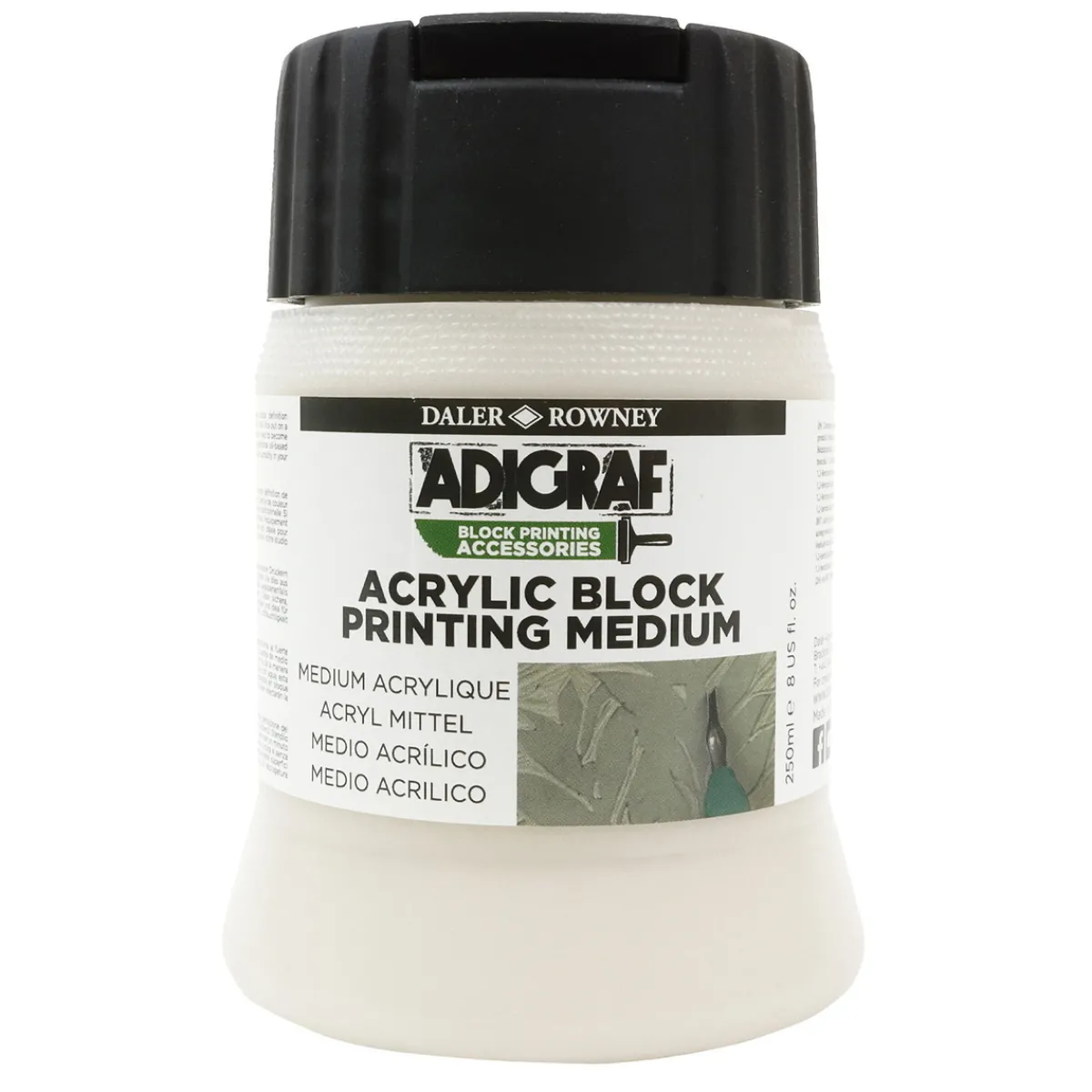 Daler-Rowney Adigraf Acrylic Block Printing Medium 250 ml – konvertera akrylfärg till linofärg