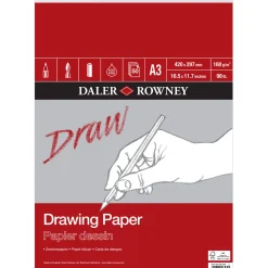 Daler-Rowney Drawing Paper ritblock A3 (297×420 mm), 50 ark, 160 g/m² | Block