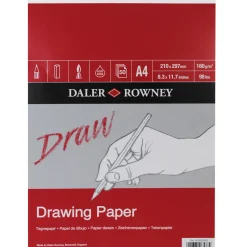 Daler-Rowney Drawing Paper ritblock A4 (210×297 mm), 50 ark, 160 g/m² | Block