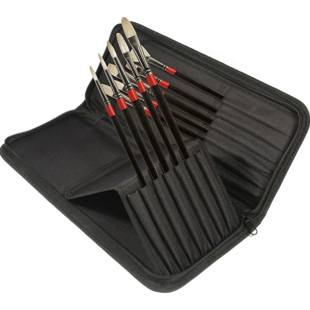 Georgian Daler-Rowney Oil Zip Case – ett snyggt penselfodral med 10 st oljepenslar | Konstnärspenslar Olja