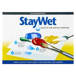 Daler-Rowney StayWet palett, 3 ark reservoarpapper + 12 ark membranpapper | Paletter & Förvaring