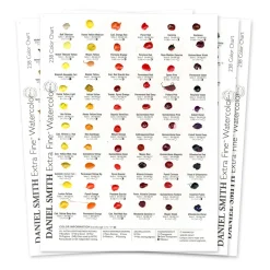 Daniel Smith prickkort – Watercolor Dot Card 238 – 4 ark med 238 kulörer att prova på | Akvarell- & Vattenfärger