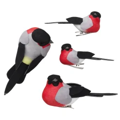 Panduro Hobby Dekorationsfåglar domherre 4-pack 10×4,2×4cm och 7,5×3×2,8cm
