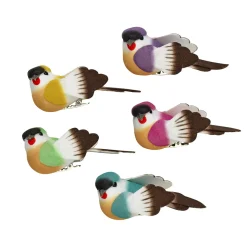 Panduro Hobby Dekorationsfåglar i glada färger, 5-pack 8×4×4 cm | Övrigt