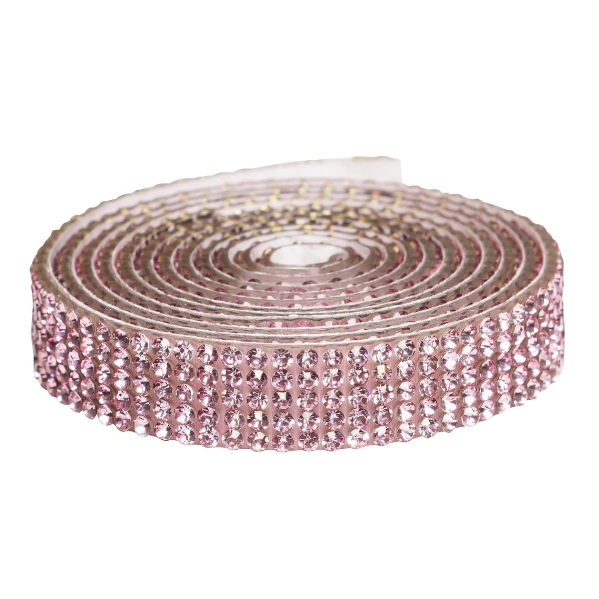 Panduro Hobby Dekorband självhäftande med strasstenar 1 meter×10 mm rosa | Dekorstenar