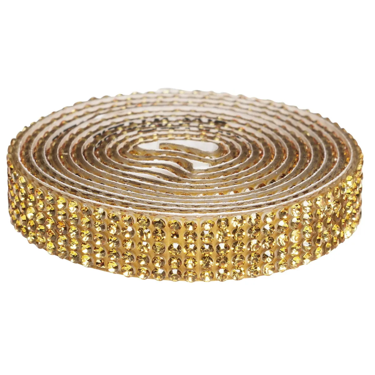 Panduro Hobby Dekorband självhäftande med strasstenar 1 meter×10 mm guld