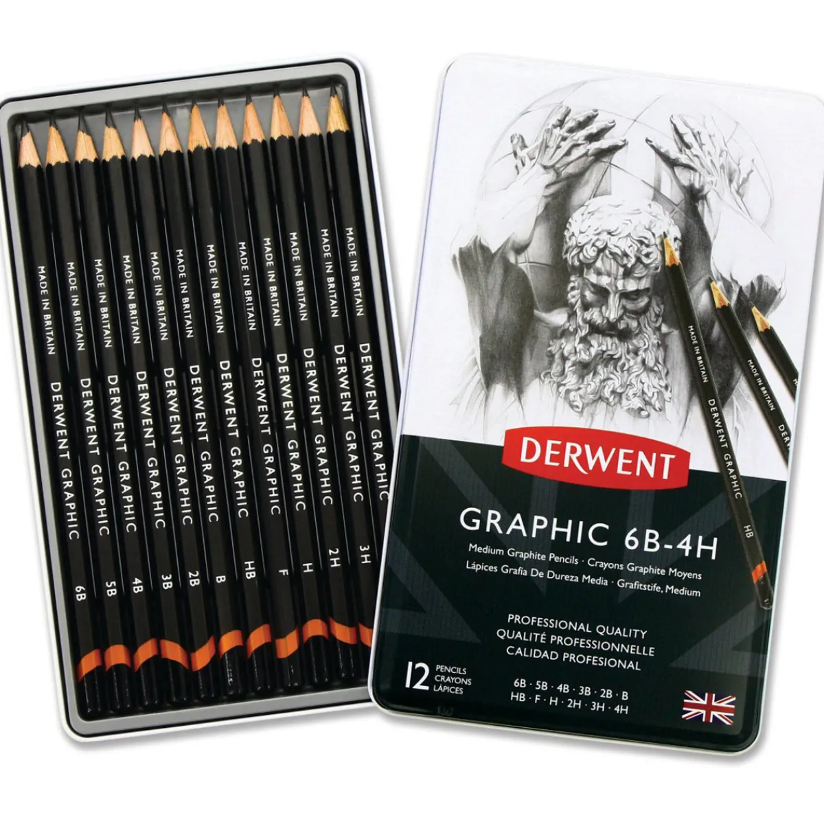 Derwent Graphic medium 12 st | Blyerts- & Grafitpennor