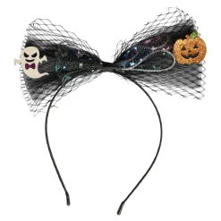 Barn Joker Diadem med halloweenrosett som pryds av spöke & pumpa, barnstorlek