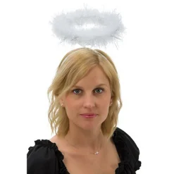 Barn Joker Diadem med vit gloria – höjd ovanför huvudet ca 11 cm, Ø20 cm