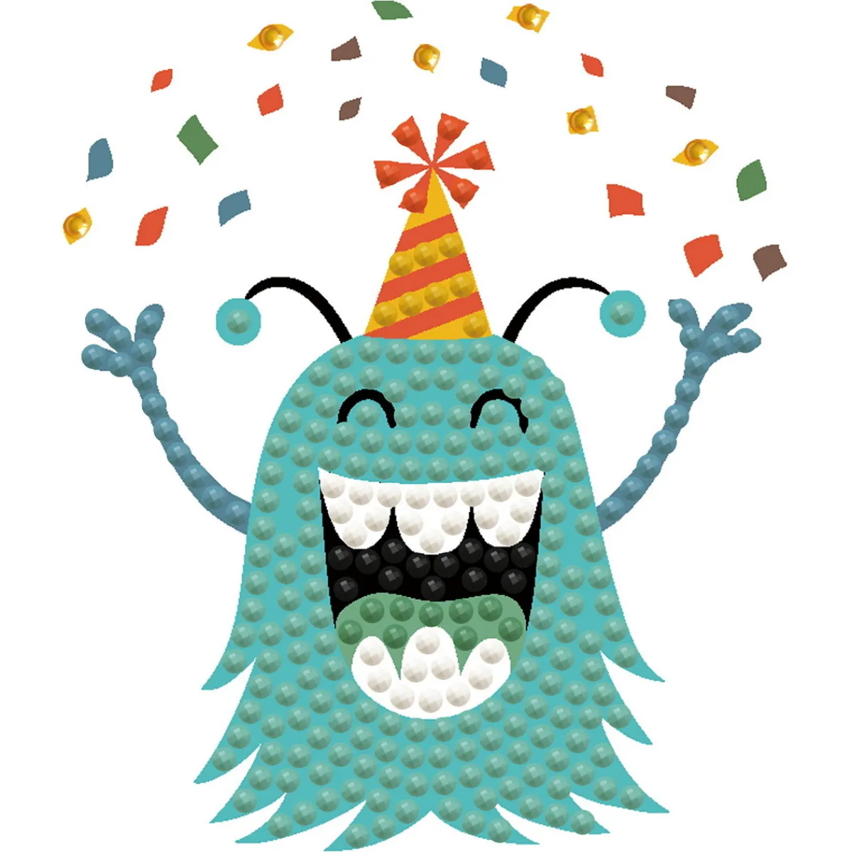 Diamond Dotz Party monster – diamond painting, 7,8×7,8 cm | Diamond Painting