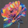 Panduro Hobby Diamond Painting färgglad ros, 30×30 cm väv + pärlor, silikon & pincett