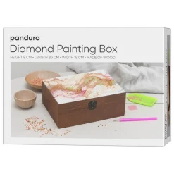 Panduro Hobby Diamond Painting träskrin, dekorera en vacker ask av trä, 20×15×8 cm | Diamond Painting