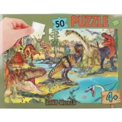 TOPModel Dino World pussel, fullt med dinosaurier! 50 stora bitar, 58×40 cm | Barn Barnpussel