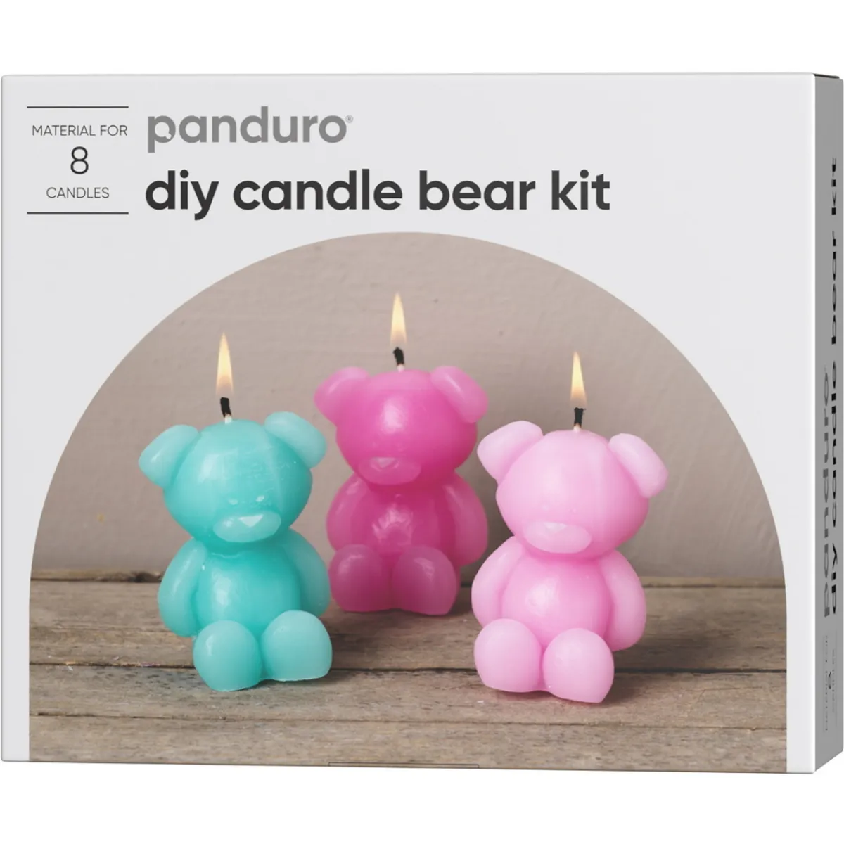 Panduro Hobby Diy-kit candle bear – gjut 8 bedårande ljus i form av nallebjörnar, höjd 8,5 cm