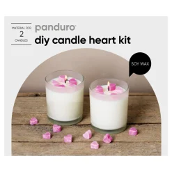 Panduro Hobby Diy-kit candle heart – gjut 2 vackra ljus av sojavax med små hjärtan | Materialsatser Ljus