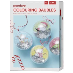 Barn Panduro Hobby DIY-Kit Colouring Xmas Baubles – färglägg motiv och dekorera i 4 julkulor