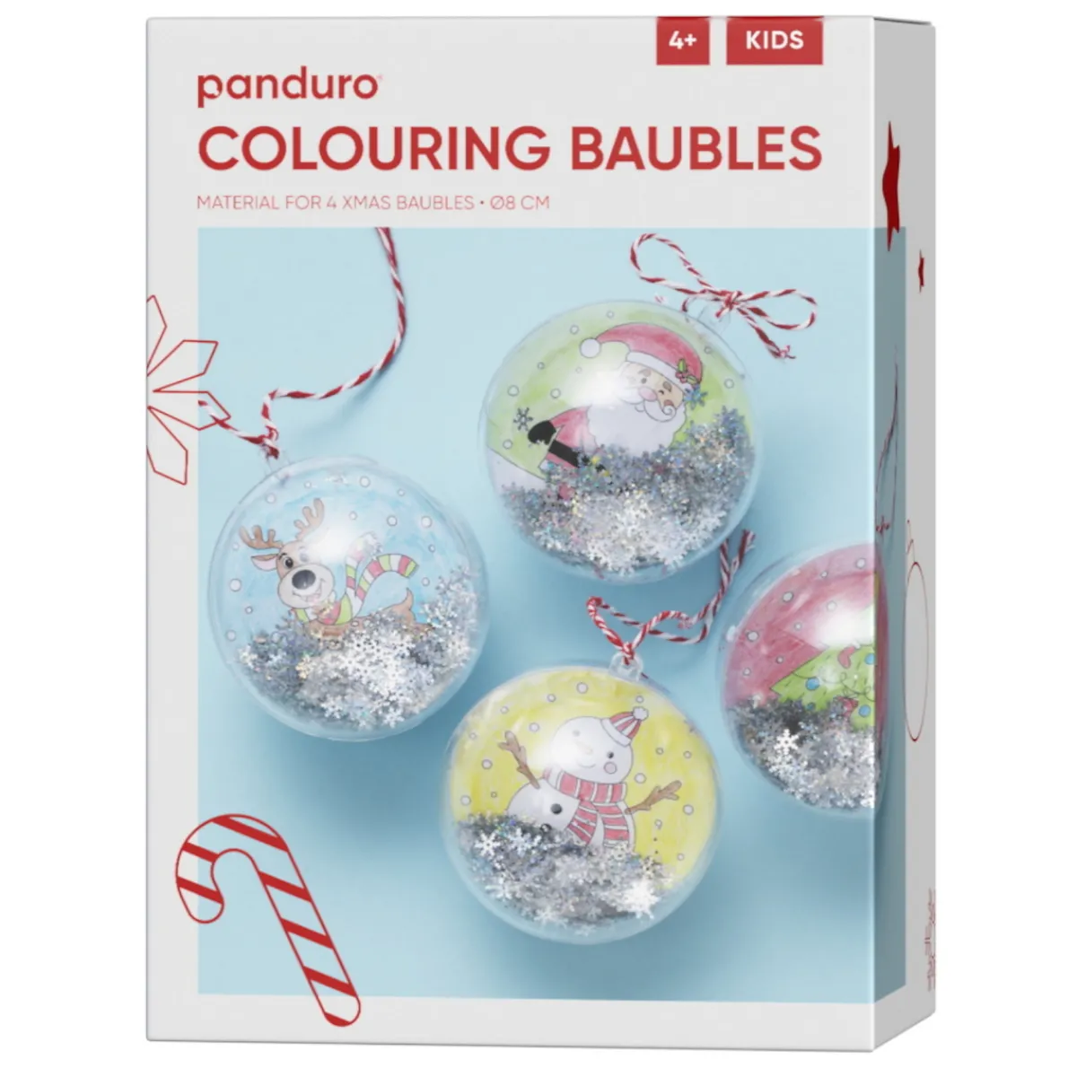 Barn Panduro Hobby DIY-Kit Colouring Xmas Baubles – färglägg motiv och dekorera i 4 julkulor