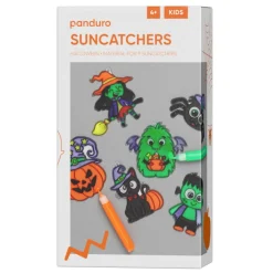 Panduro Hobby DIY-Kit Creepy Suncatchers – måla halloweens 9 rysligaste solfångare (månfångare?) | Barn Halloween