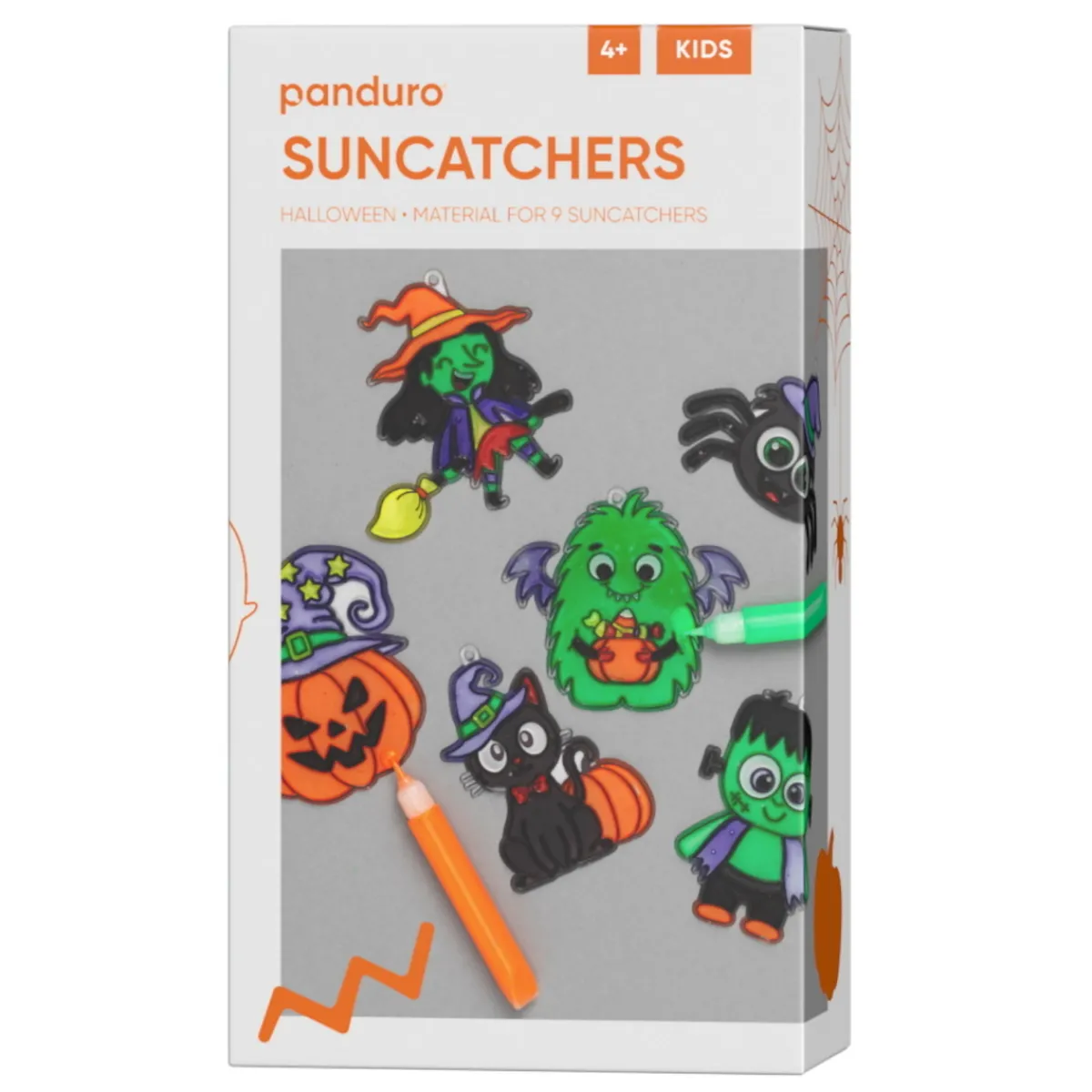 Panduro Hobby DIY-Kit Creepy Suncatchers – måla halloweens 9 rysligaste solfångare (månfångare?) | Barn Halloween