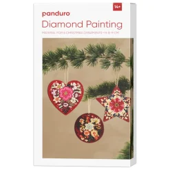 Panduro Hobby DIY-kit Diamond Painting juldekorationer att hänga i julgranen, 6 st. Ø8-9 cm | Diamond Painting