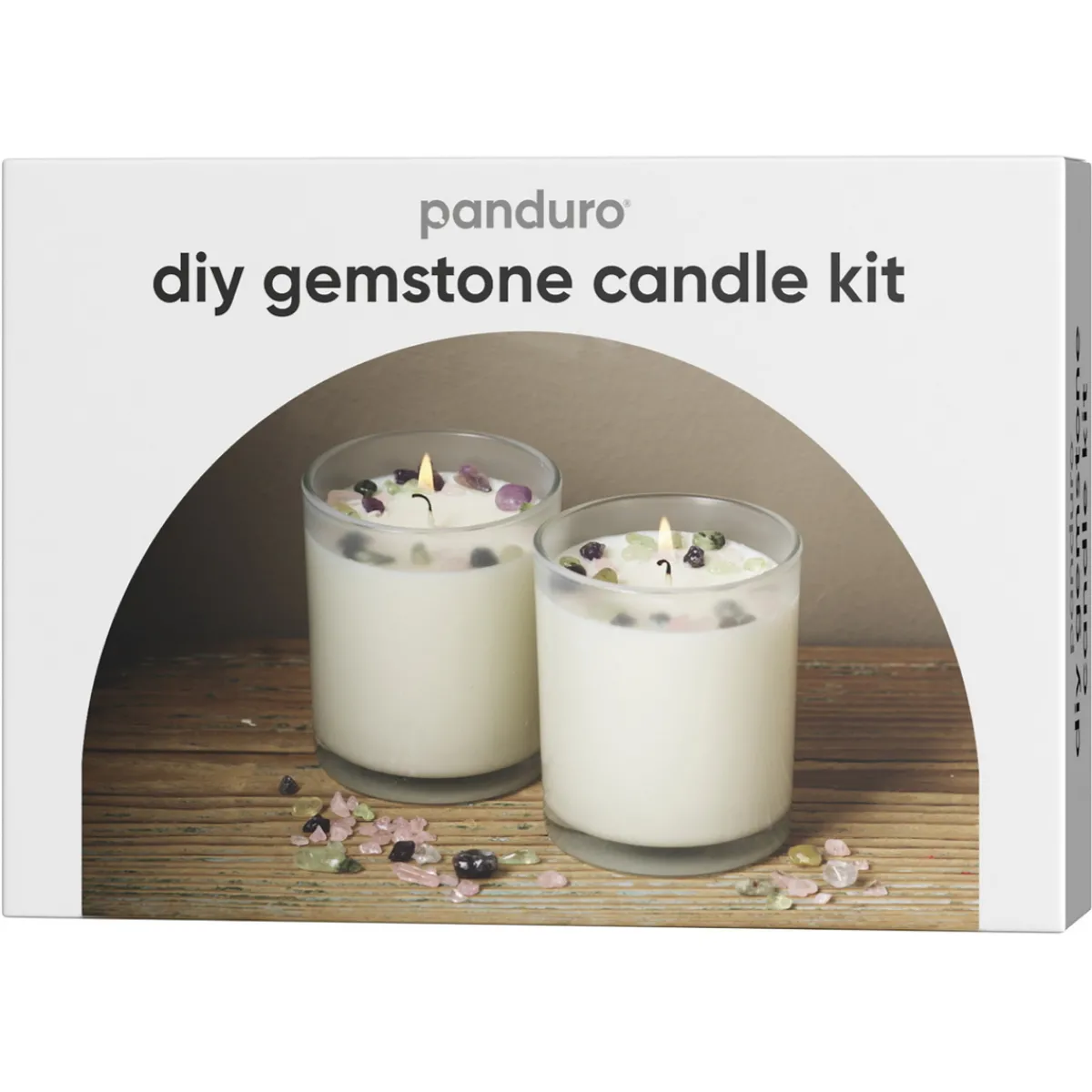 Panduro Hobby DIY-kit gemstone candle kit – väldoftande & gnistrande sojaljus av sojavax